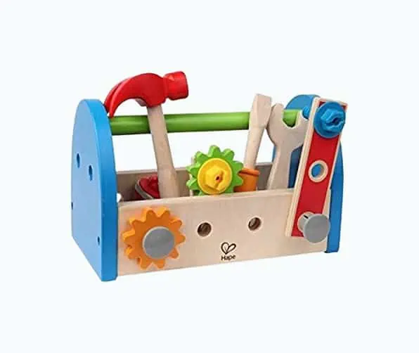 Product Image of the Fix It Kid's Wooden Tool Box and Accessory Play Set
