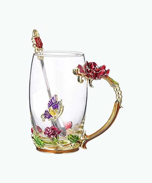 Product Image of the Flower Glass Tea Mug