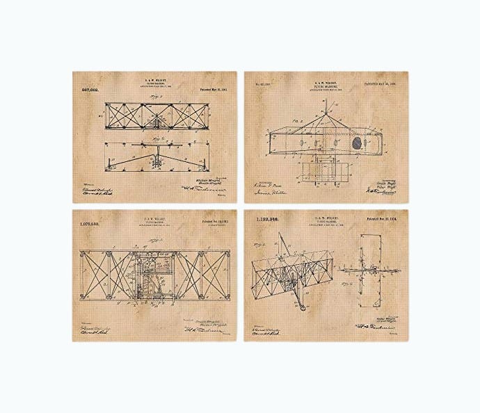 Product Image of the Flying Machine Patent Prints