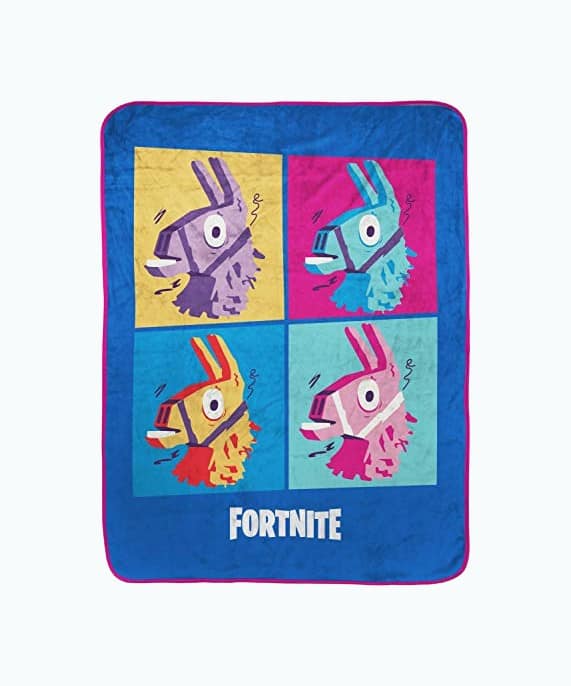 Product Image of the Fortnite Blue Llama Travel Blanket