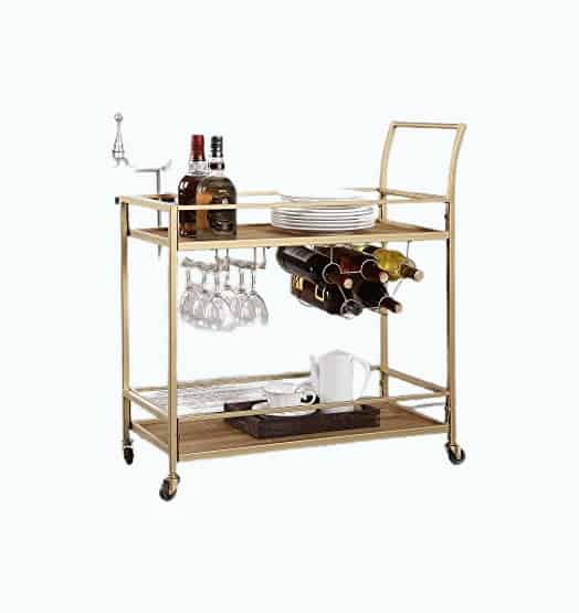 Product Image of the Francesca Bar Cart- Gold