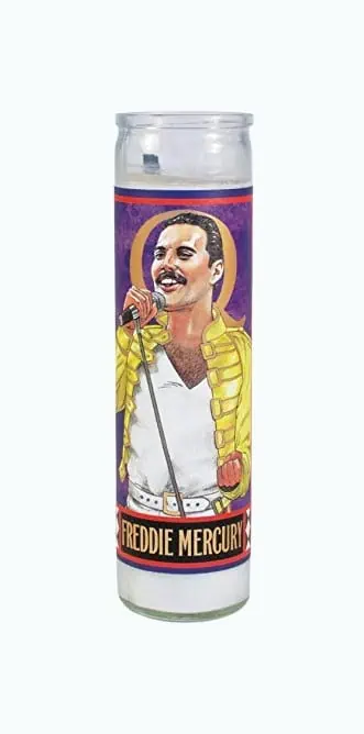 Product Image of the Freddie Mercury Secular Saint Candle