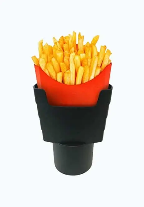 Product Image of the 'Fries on the Fly' Universal Car French Fry Holder for Cup Holder