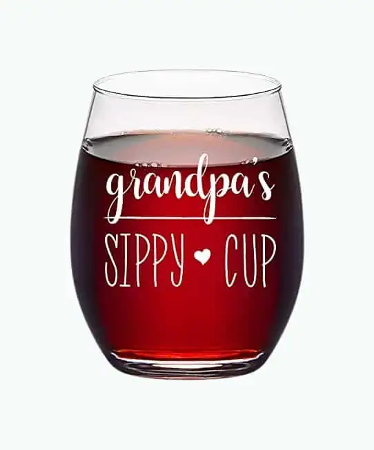 Product Image of the Funny Grandpa Wine Glass