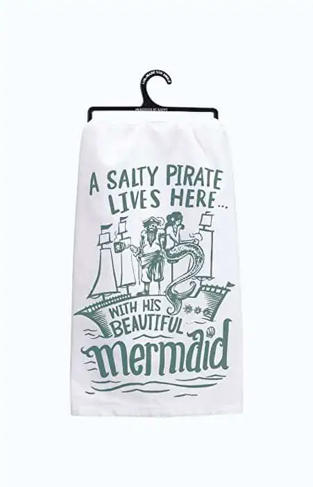 Product Image of the Funny Mermaid Pirate Dish Towels