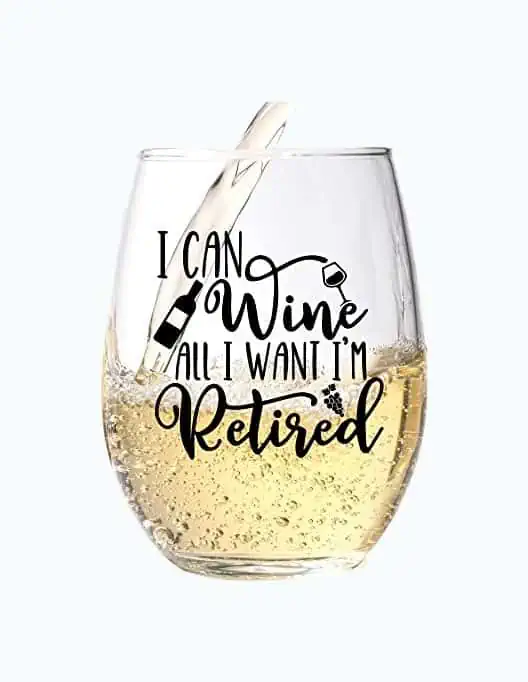 Product Image of the Funny Retirement Wine Glass