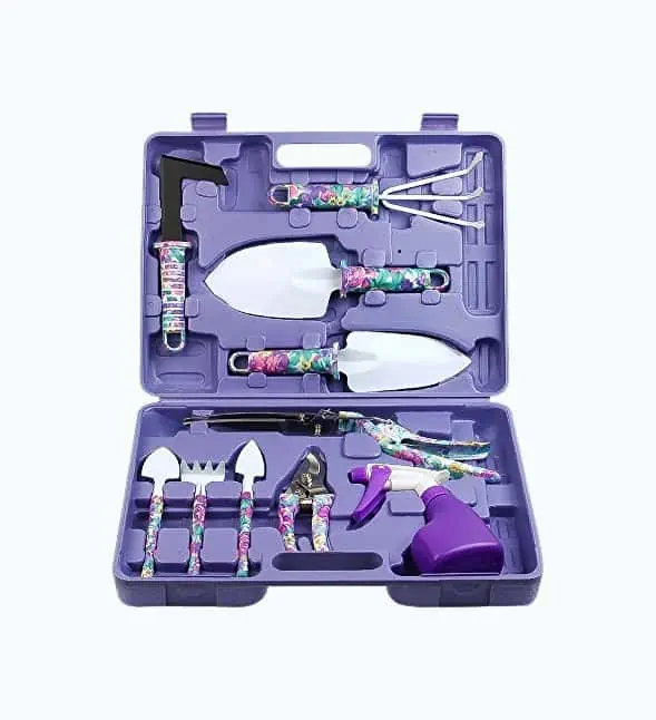 Product Image of the Gardening Tools with Purple Floral Print