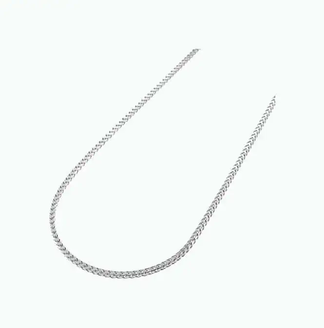 Product Image of the Genuine Platinum 950 Solid Diamond Cut Franco/Square Box Chain Necklace