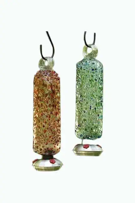 Product Image of the Glass Confetti Hummingbird Feeder