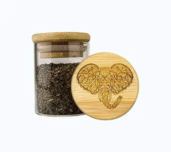 Product Image of the Glass Storage Jar with Decorative Airtight Bamboo Lid