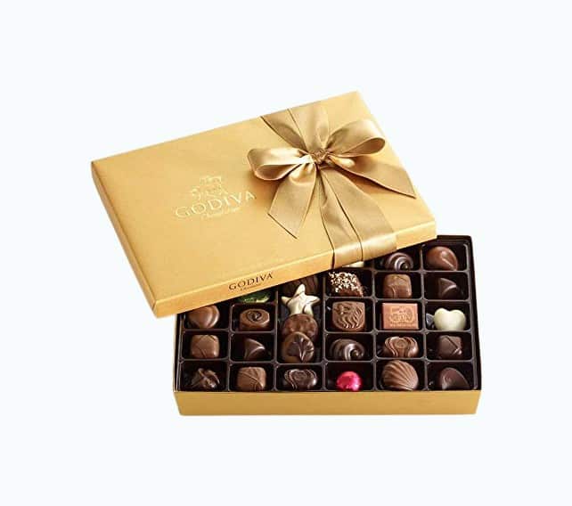 Product Image of the Godiva Chocolatier Gold Ballotin, Classic Gold Ribbon- 36 Pieces