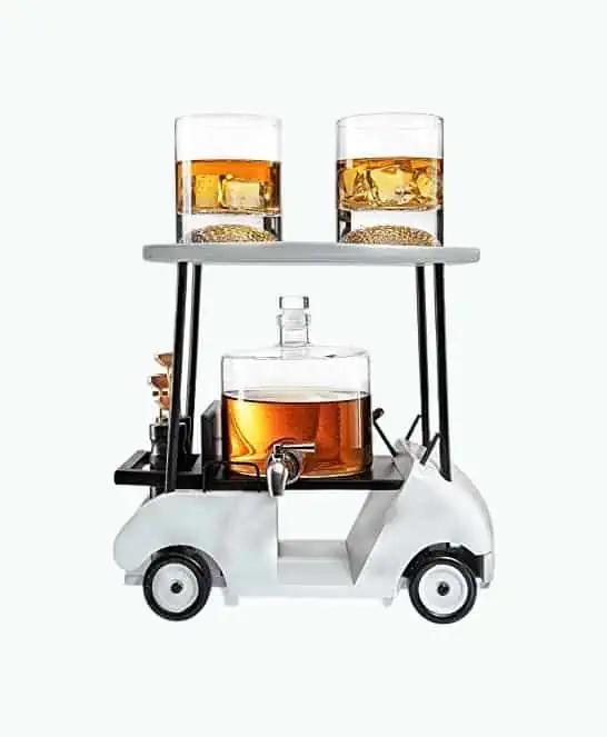 Product Image of the Golf Cart Whiskey Decanter And Glasses