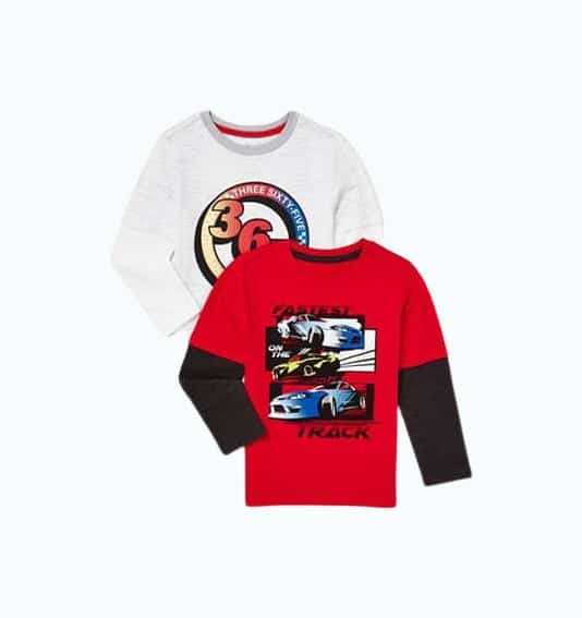 Product Image of the Graphic Print Long Sleeve Tee Set