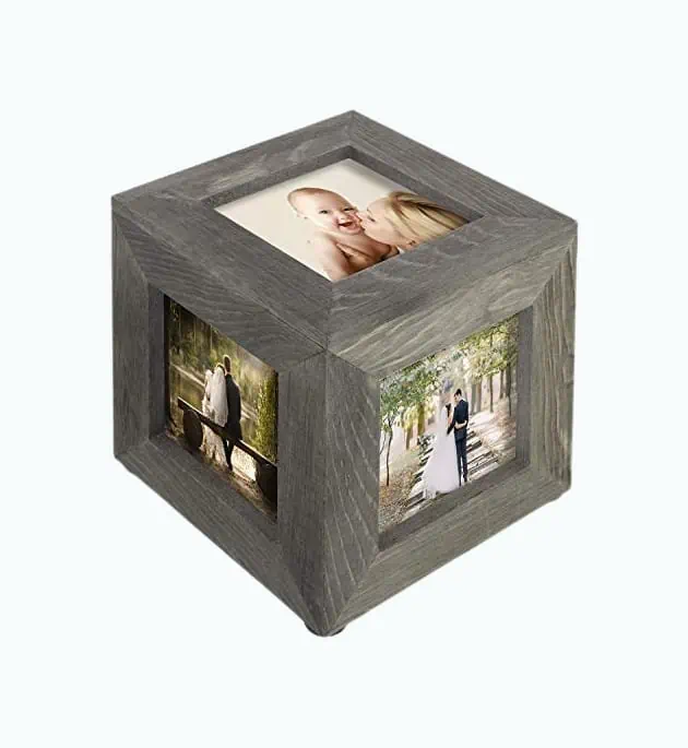 Product Image of the Gray Wood Picture Keepsake Box