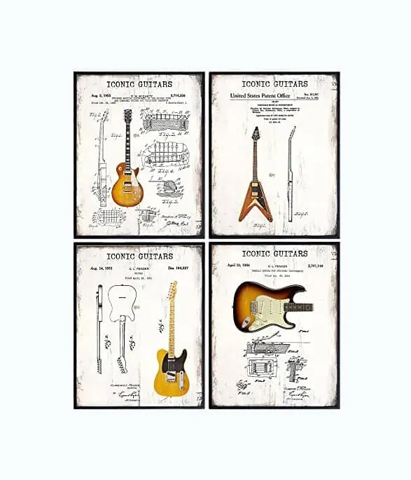 Product Image of the Guitar Patent Print Set