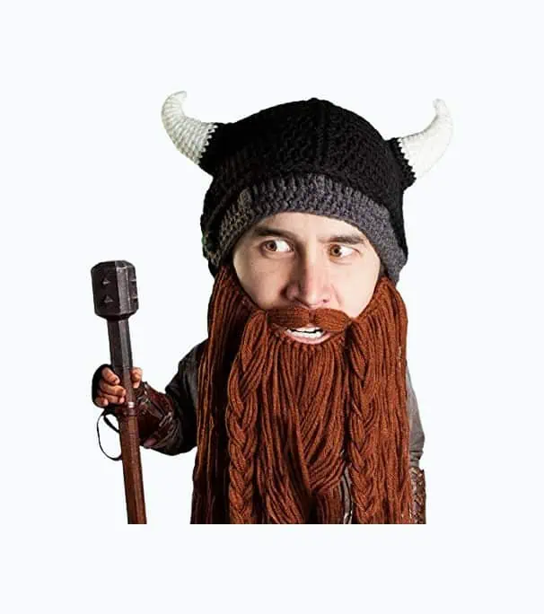 Product Image of the Handmade Knit Helmet and Removable Beard