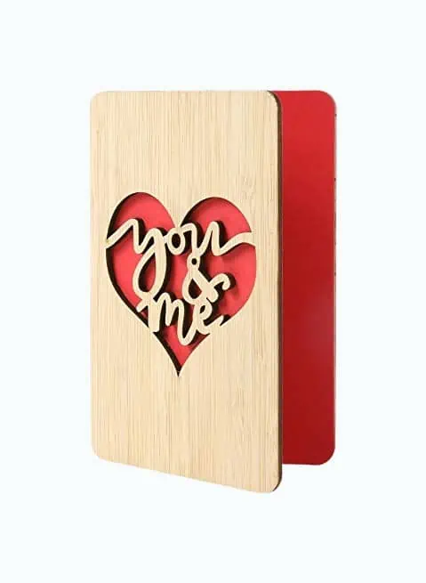 Product Image of the Handmade With Real Bamboo Wood Anniversary Cards