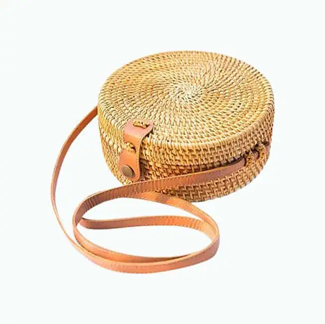 Product Image of the Handwoven Round Rattan Bag
