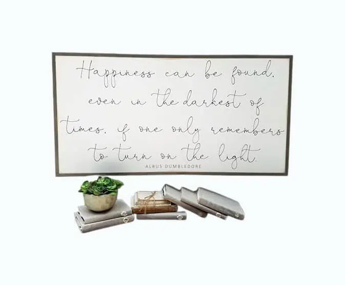 Product Image of the “Happiness Can Be Found” Quote Sign