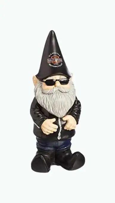 Product Image of the Harley-Davidson Biker Themed Garden Gnome