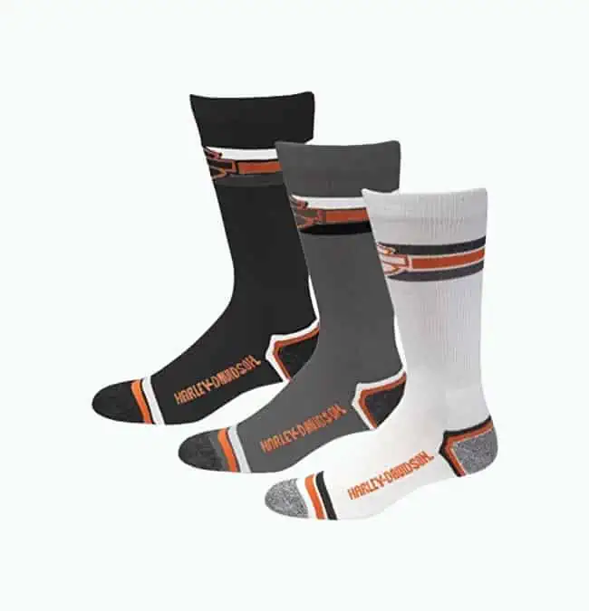 Product Image of the Harley-Davidson Men's 3 Pack Retro Rider Socks