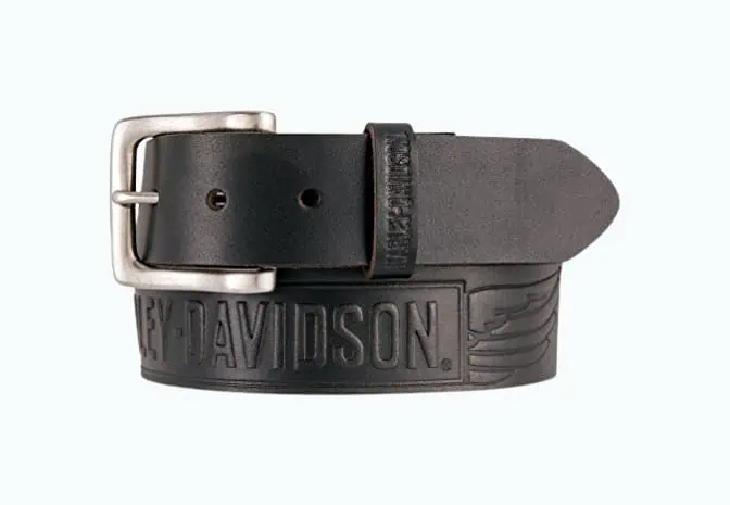 Product Image of the Harley-Davidson Men's Embossed Crosswind Leather Belt