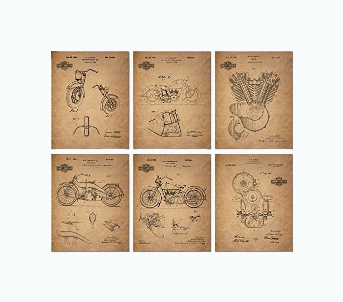 Product Image of the Harley Davidson Patent Prints