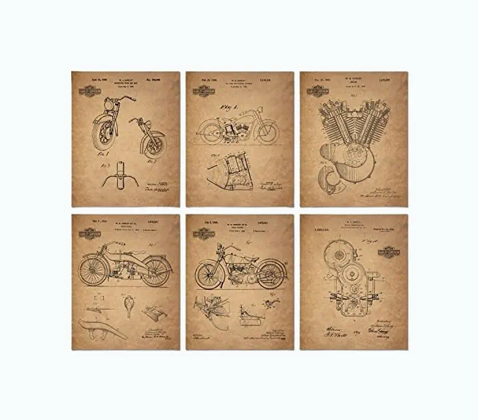 Product Image of the Harley Davidson Patent Prints