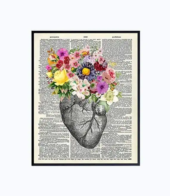 Product Image of the Heart Flowers Art Print