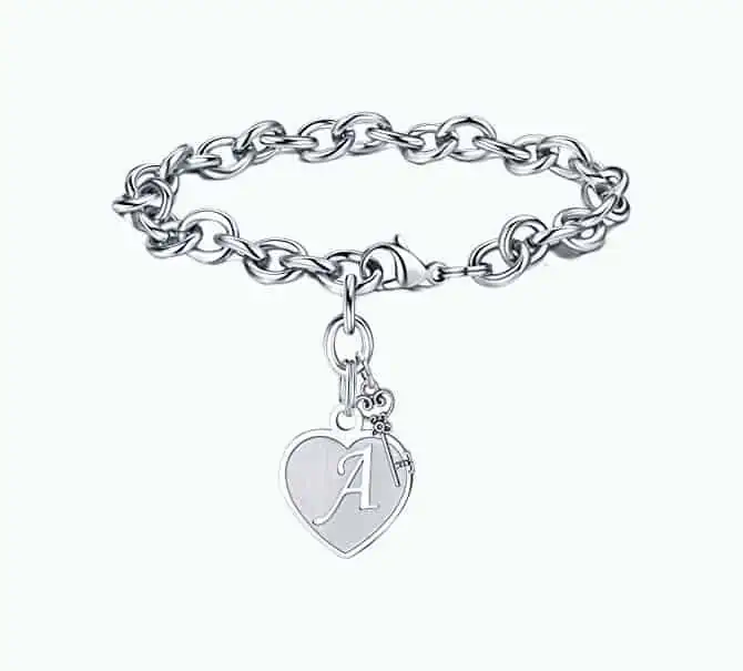 Product Image of the Heart Initial Bracelet