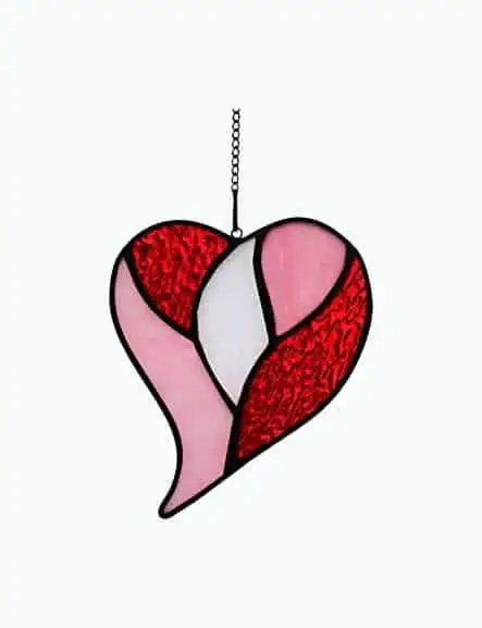 Product Image of the Heart Stained Glass Suncatcher
