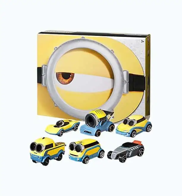 Product Image of the Hot Wheels Minions Bundle 6-Pack of Vehicles 