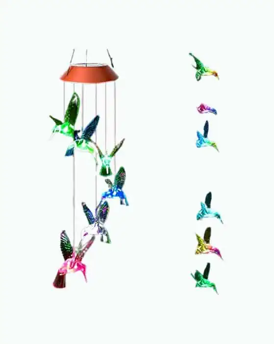 Product Image of the Hummingbird Solar Wind Chimes