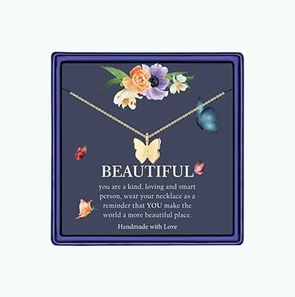Product Image of the Initial Butterfly Necklace