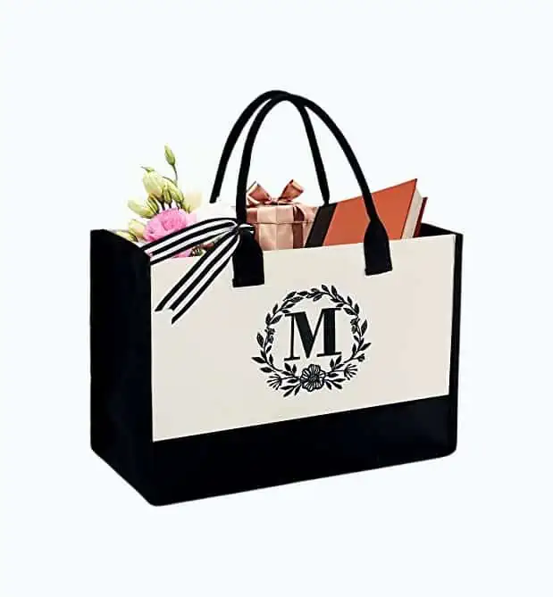 Product Image of the Initial Canvas Tote Bag