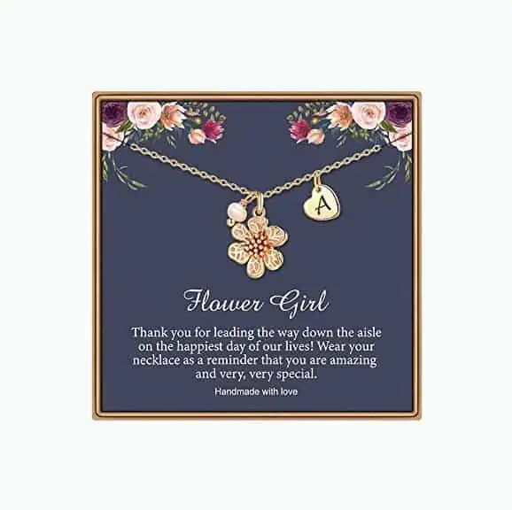 Product Image of the Initial Flower Girl Necklace