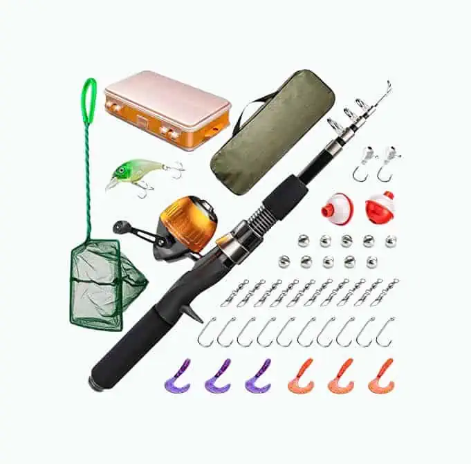 Product Image of the Kids Fishing Pole and Tackle Box