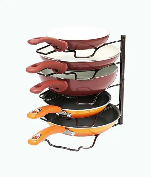 Product Image of the Kitchen Counter and Cabinet Pan Organizer Shelf Rack