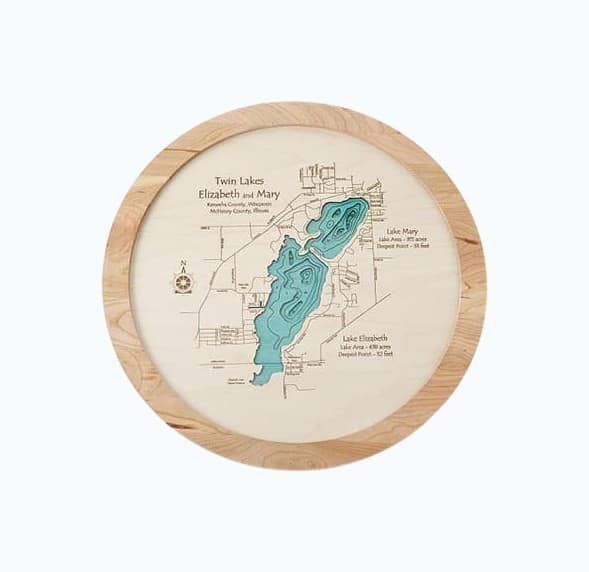 Product Image of the Lake Topography Art Lazy Susan