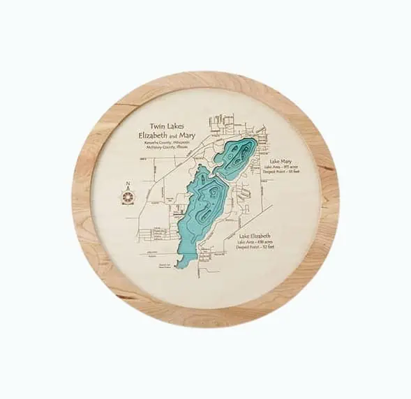Product Image of the Lake Topography Art Lazy Susan