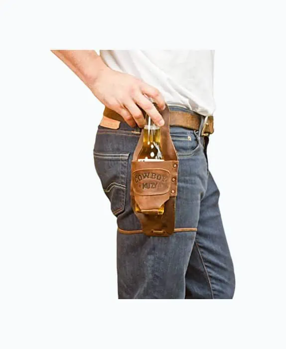 Product Image of the Leather Cowboy Buzy Beer Holster