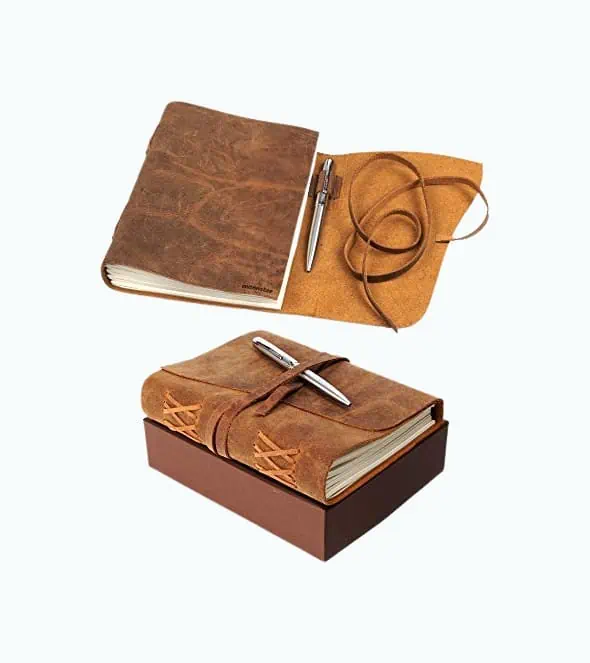 Product Image of the Leather Journal Notebook Gift Set with Luxury Pen 