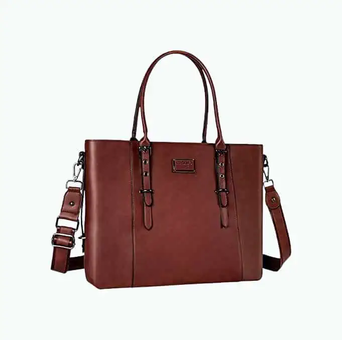 Product Image of the Leather Laptop Tote Bag for Women
