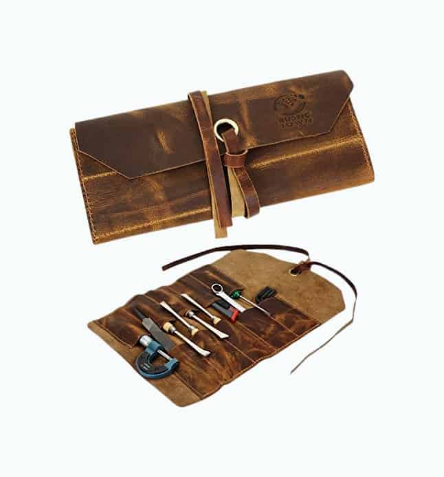 Product Image of the Leather Tool Roll Up Pouch