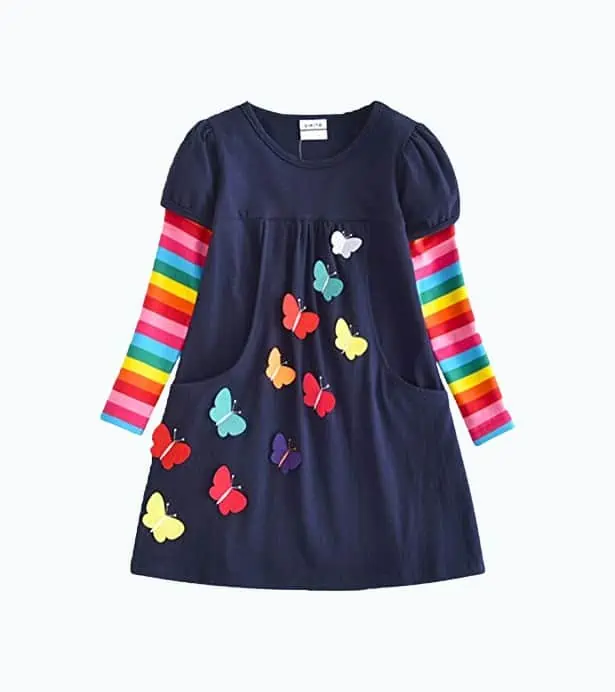 Product Image of the Long Sleeve Girls Butterfly Dress