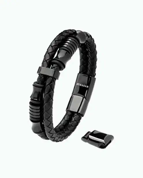 Product Image of the Magnetic Leather Bracelet