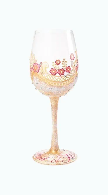 Product Image of the Maid of Honor Painted Wine Glass
