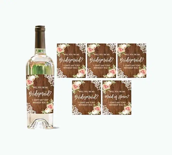 Product Image of the Maid of Honor Wine Bottle Labels