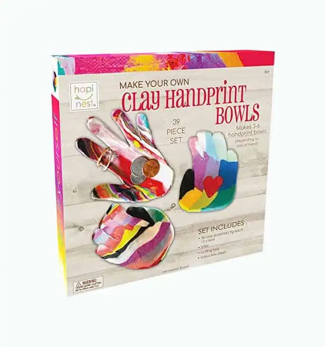 Product Image of the Make Your Own Clay Handprint Bowls Craft Kit