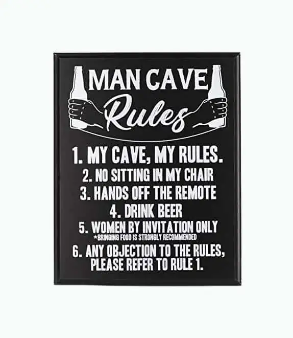 Product Image of the Man Cave Rules Sign